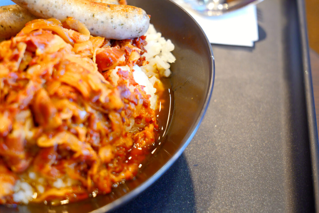 JALファーストクラスラウンジ フランクフルト国際空港 第2ターミナル（国際線） 注文メニュー 豚丼 つゆだく 夕方